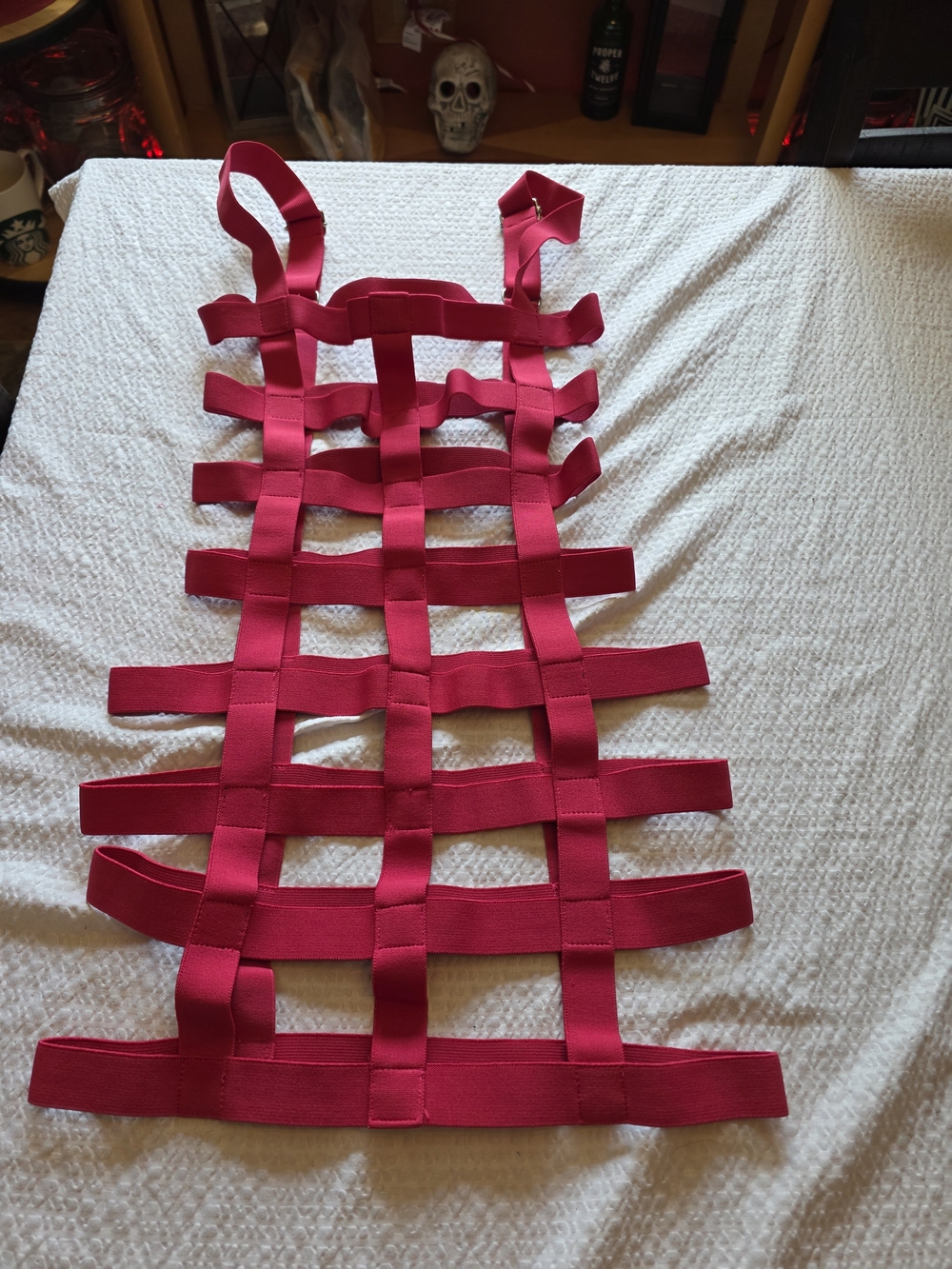 Red Lattice Elastic Body Harness Belt